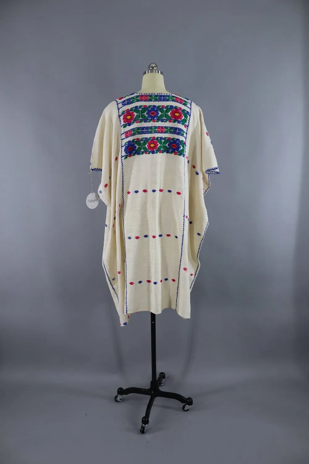 1970s Vintage Embroidered Caftan Dress