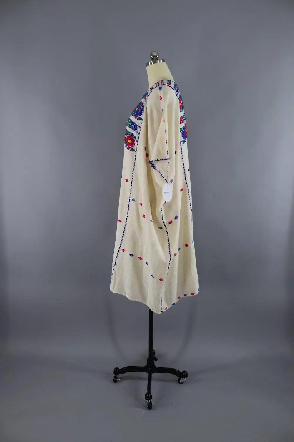 1970s Vintage Embroidered Caftan Dress