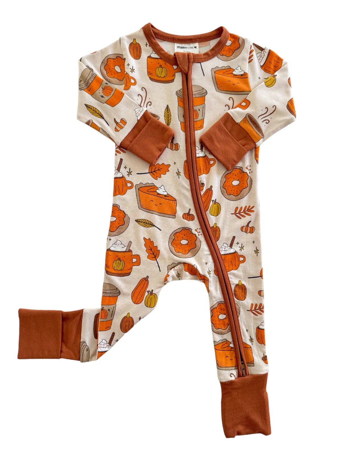 2-Way Convertible Zip Romper, Pumpkin Spice Latte