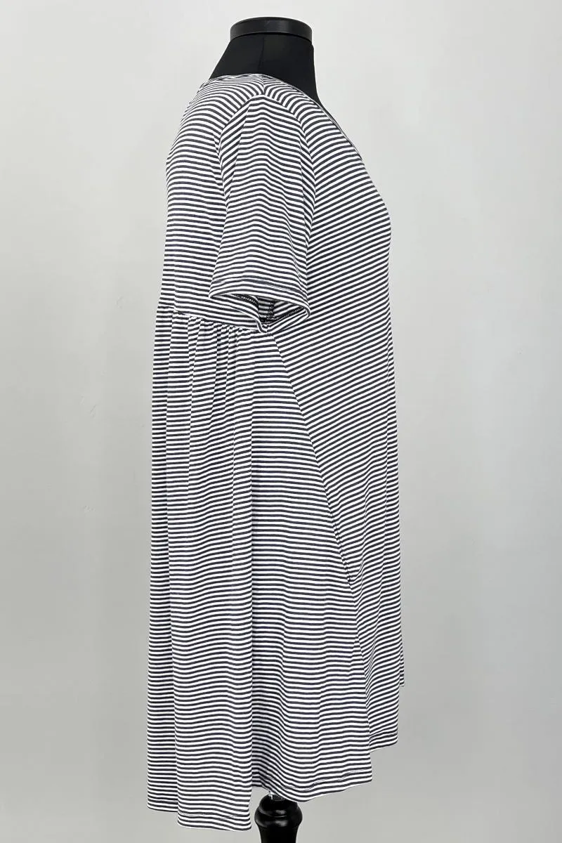 2AM Short Sleeve Patterned Tunic Stripes