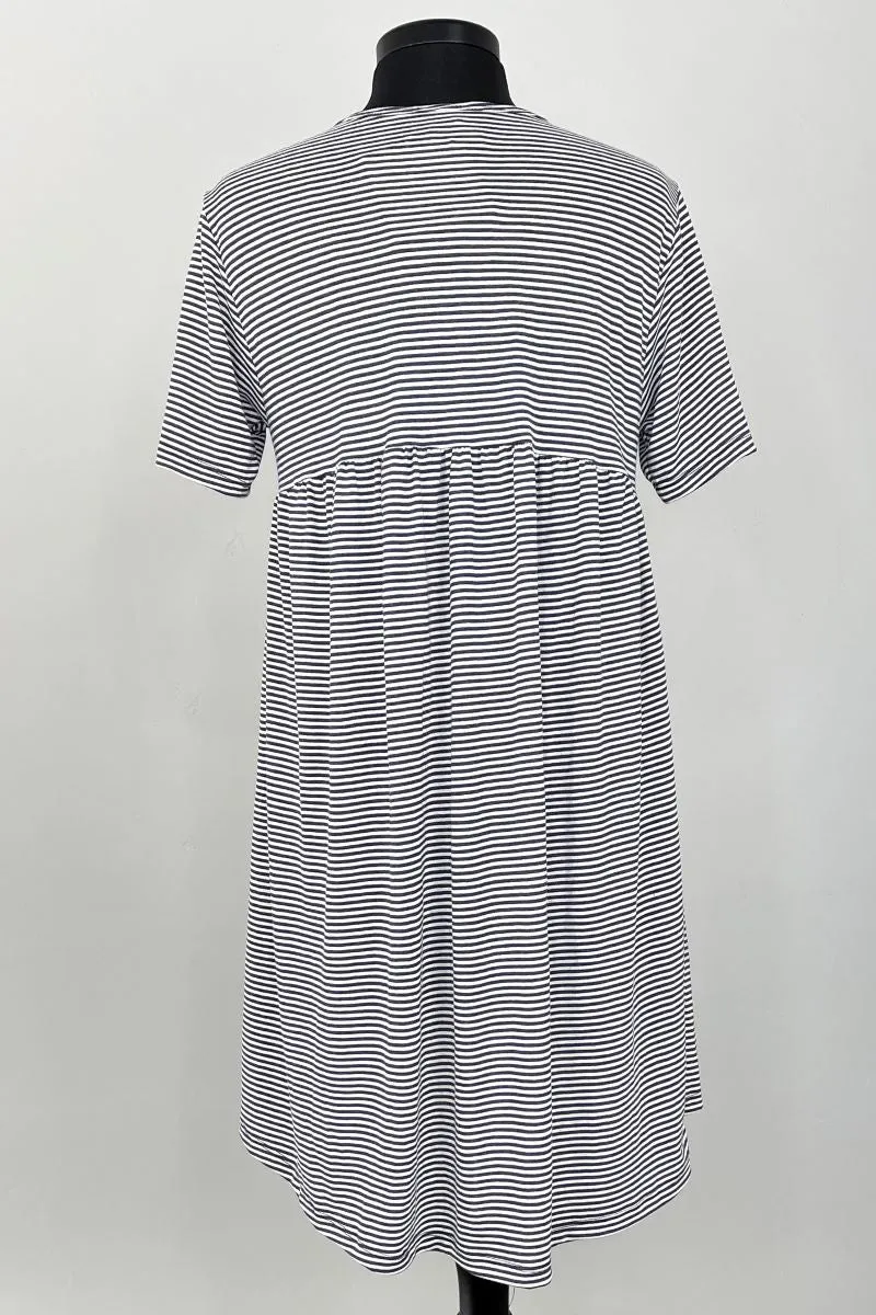 2AM Short Sleeve Patterned Tunic Stripes