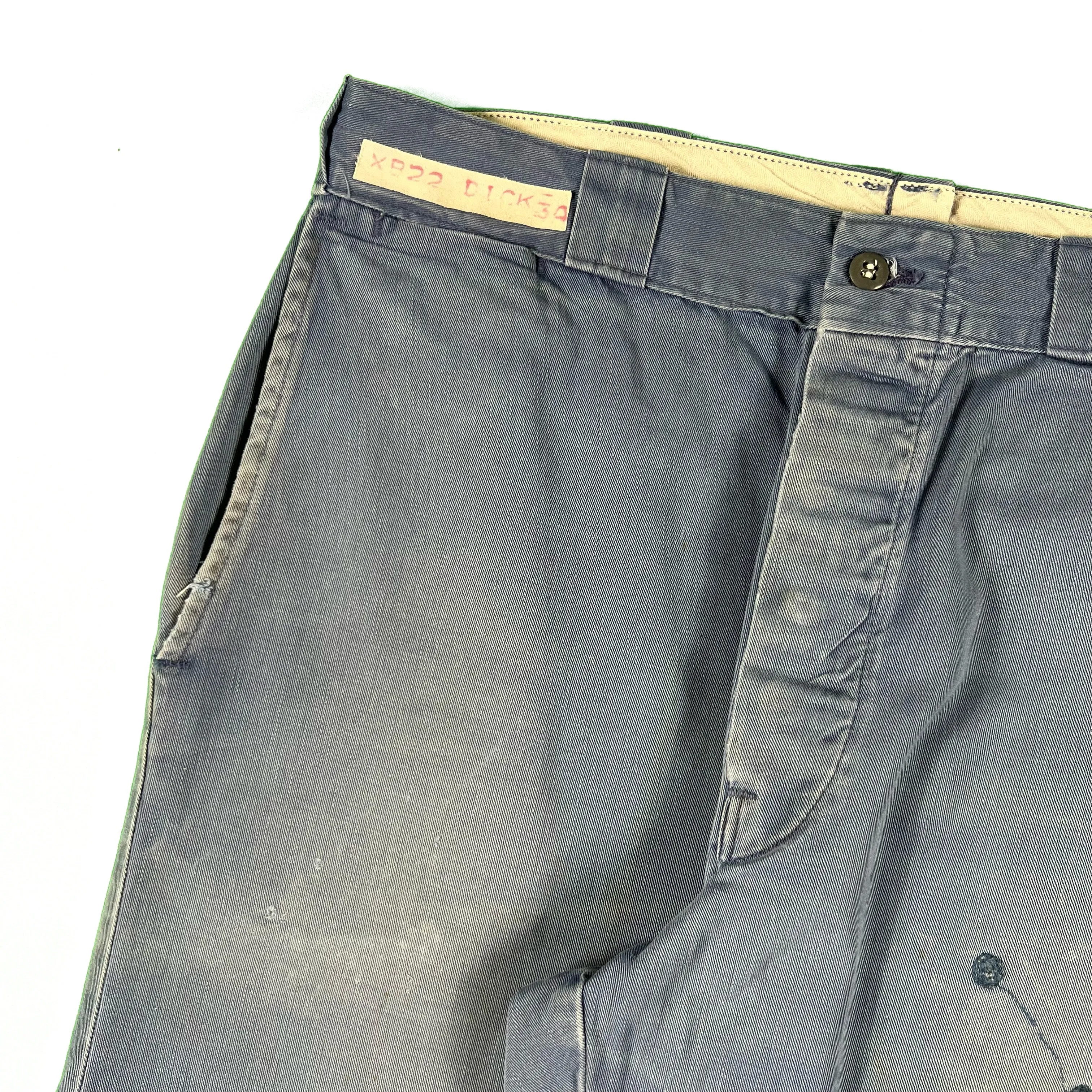 50s Sun Faded Blue Cotton Work Chinos- 30x31.5