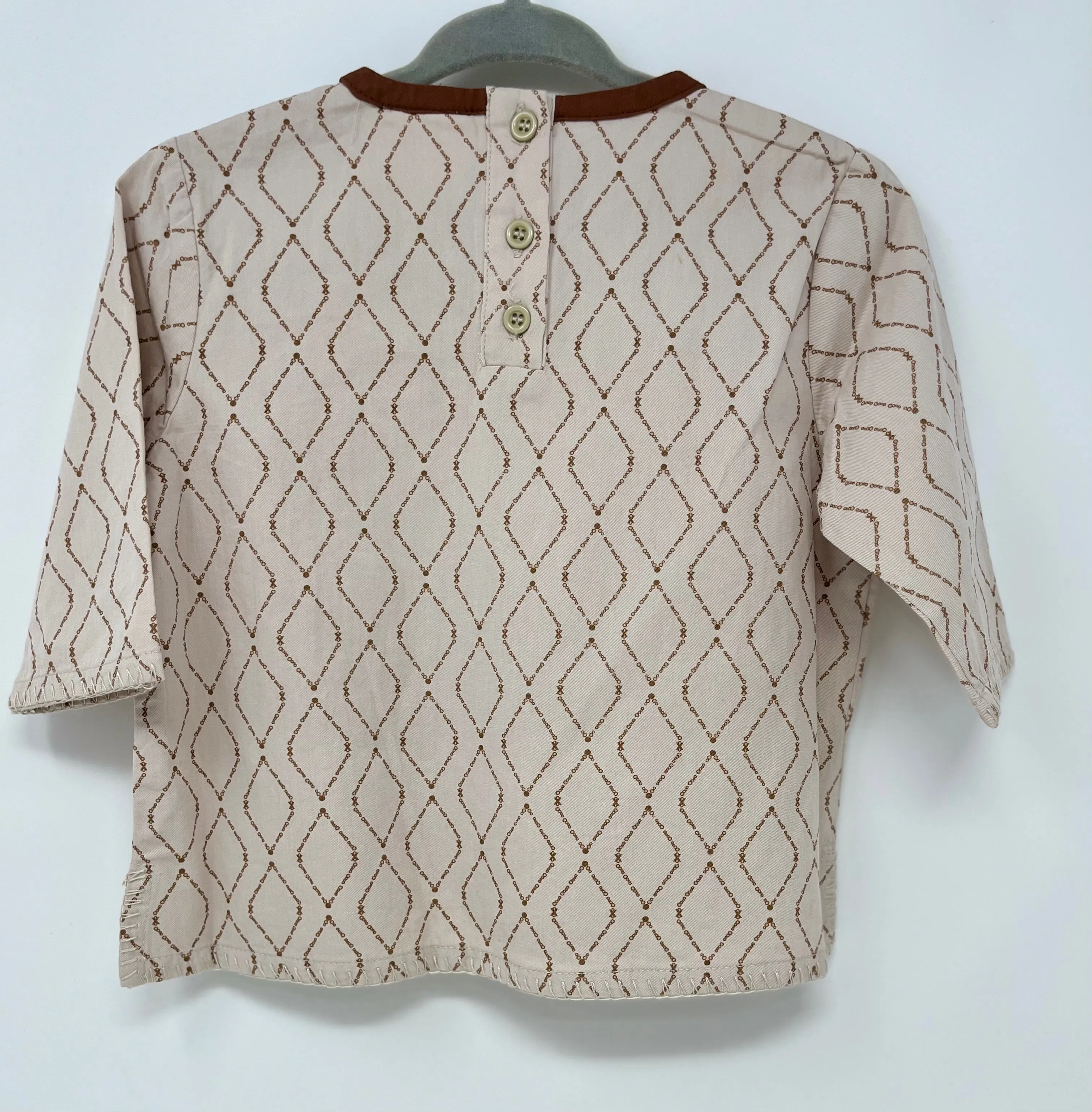 9-12 M Caramel Tunic with Diamond Print