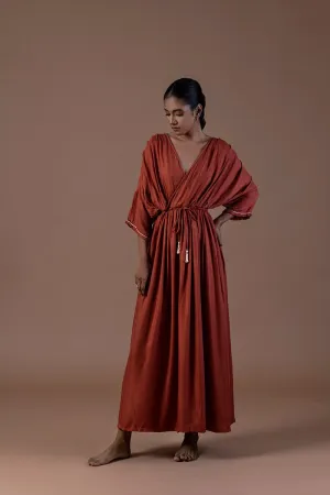 Aafreen Sugarcane Fabric Wrap Dress