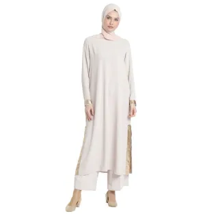 Abaci Modest Sequined Tunic 13191 Beige