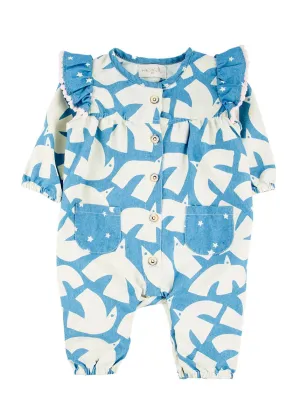 Ada Flutter Romper - Nordic Sky