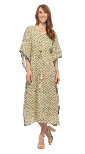 Alchemy Long Kaftan - olive - cotton