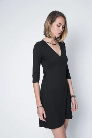 Amanda Half Sleeve Wrap Dress in Stretchable Jersey