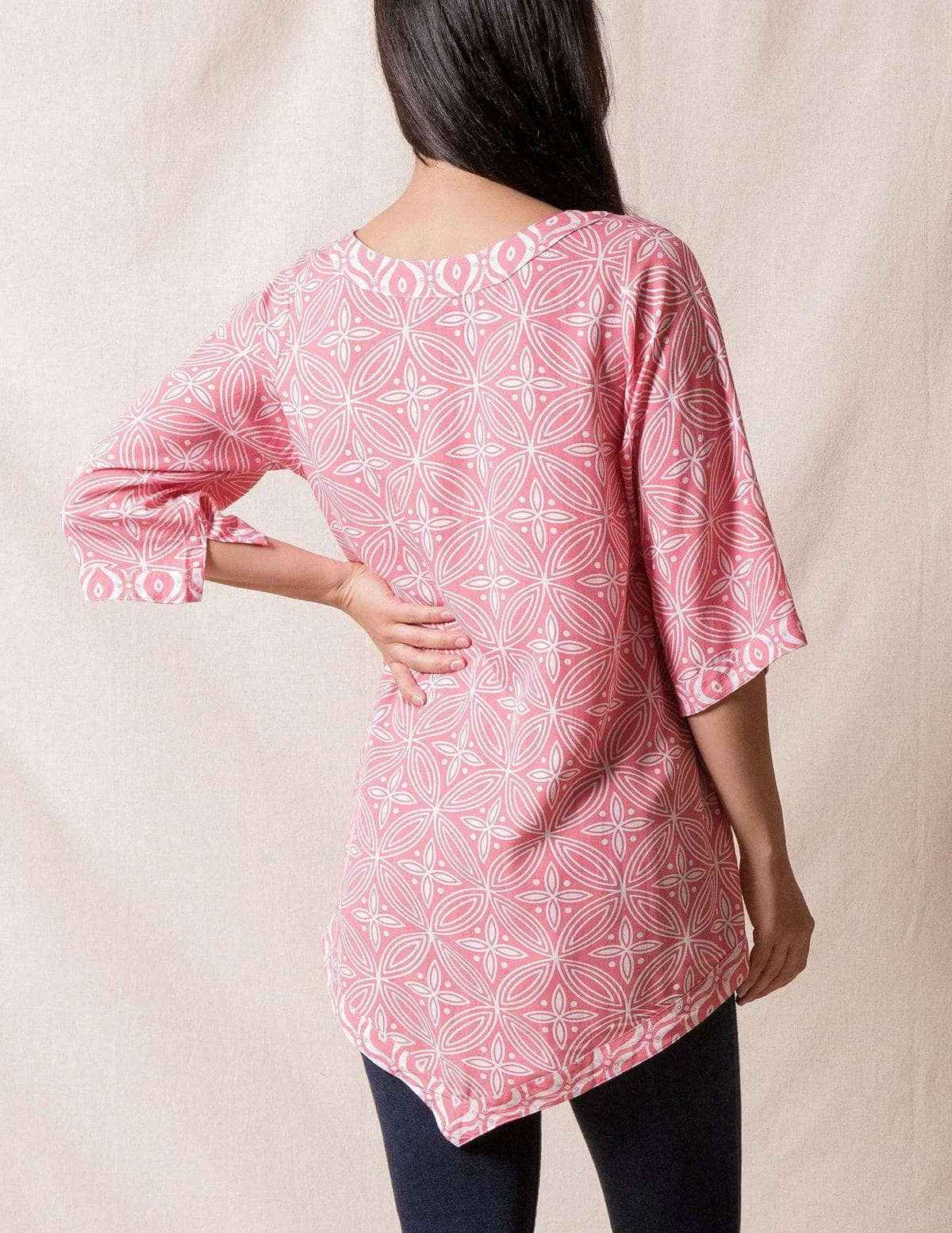 Amari Batik Tunic - Tea Rose - 2XL Only