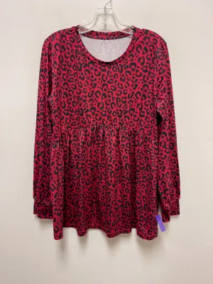 Animal Print Tunic Long Sleeve Clothes Mentor, Size L