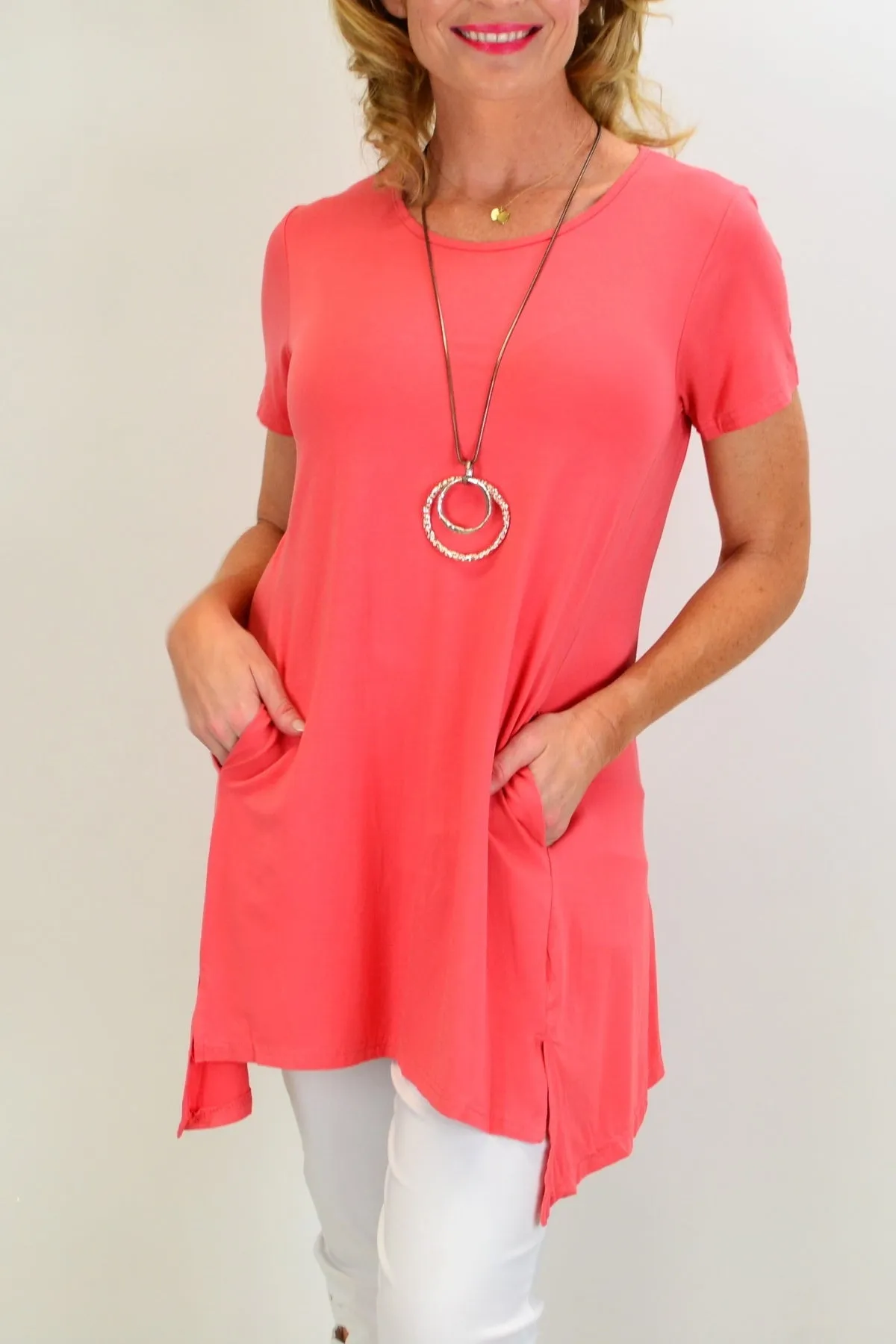 Apricot Bamboo Pocket Tunic Top