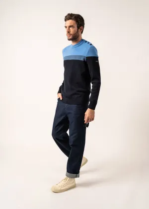 Aquitaine sailor jumper - regular fit, in wool (MARINE/OXYGENE)