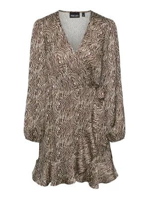 Arian Wrap Dress (Brown)