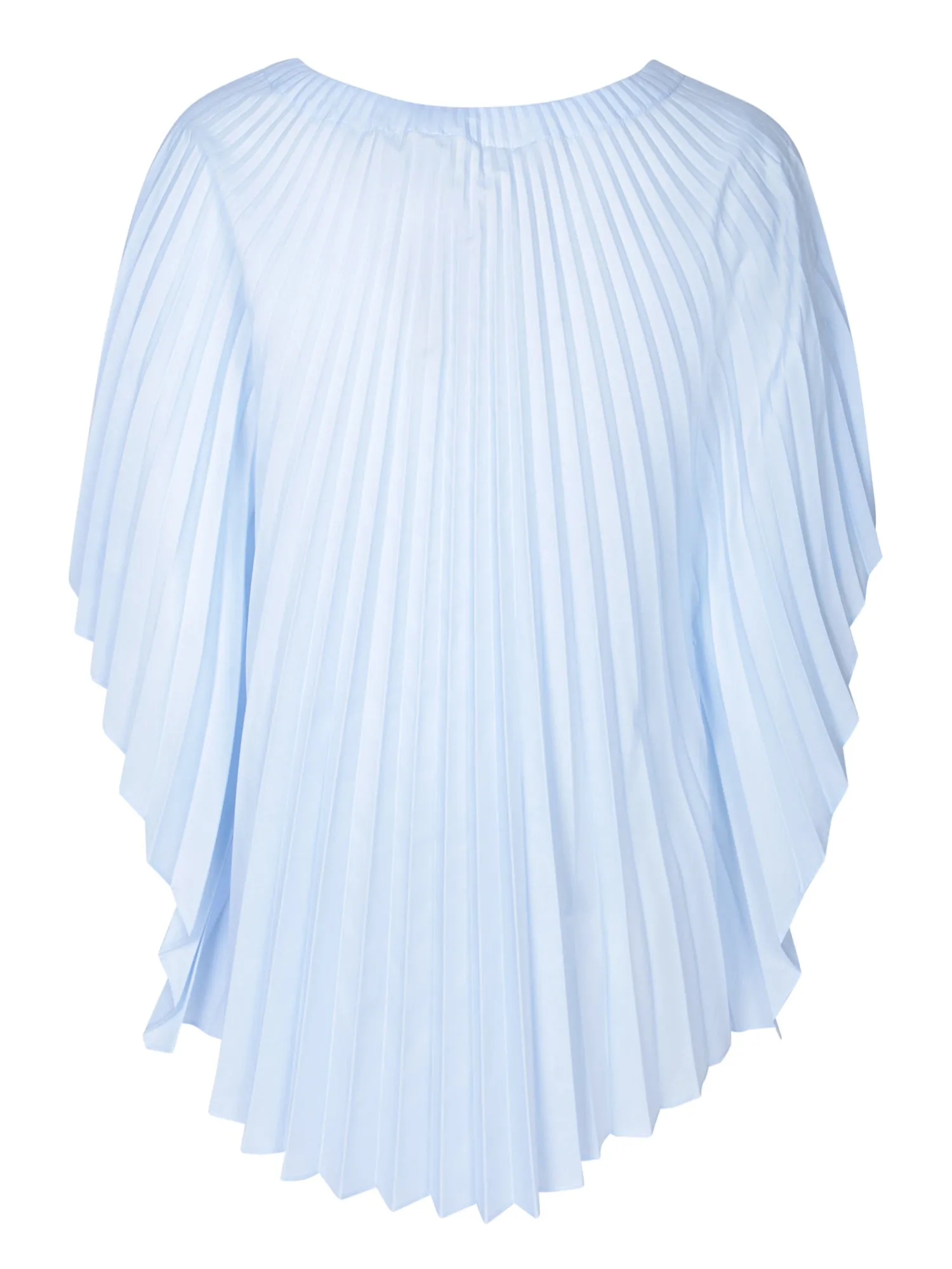 Asymmetric Pleated Tunic in Sky Blue