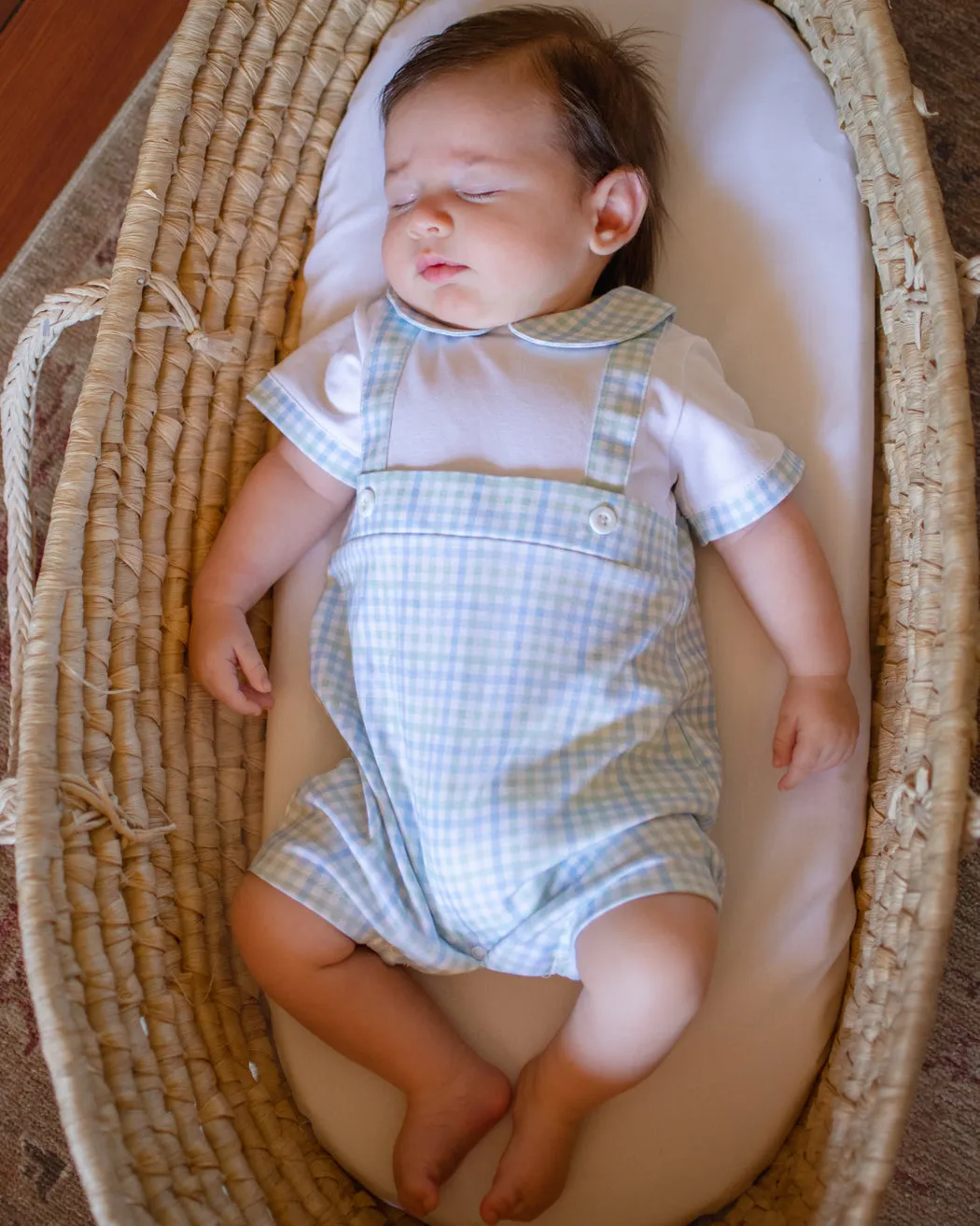 Baby Boy's "Christina & Cameron" Pima Cotton Romper