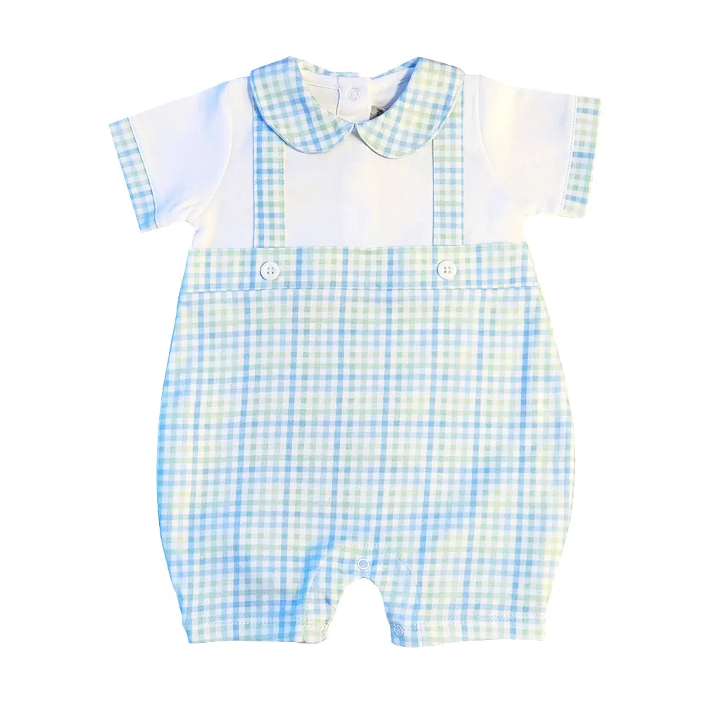 Baby Boy's "Christina & Cameron" Pima Cotton Romper