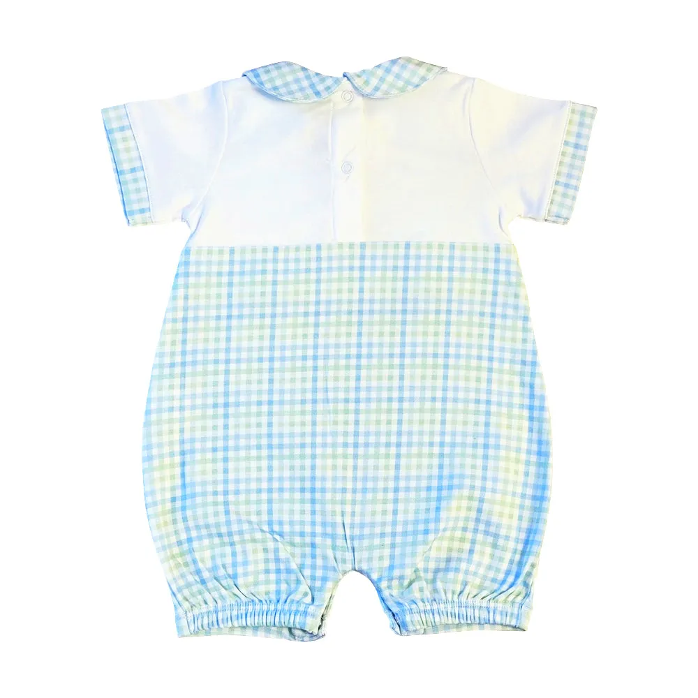 Baby Boy's "Christina & Cameron" Pima Cotton Romper