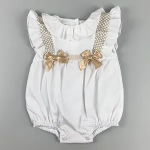 Baby Girls Pink Traditional White / Beige Romper