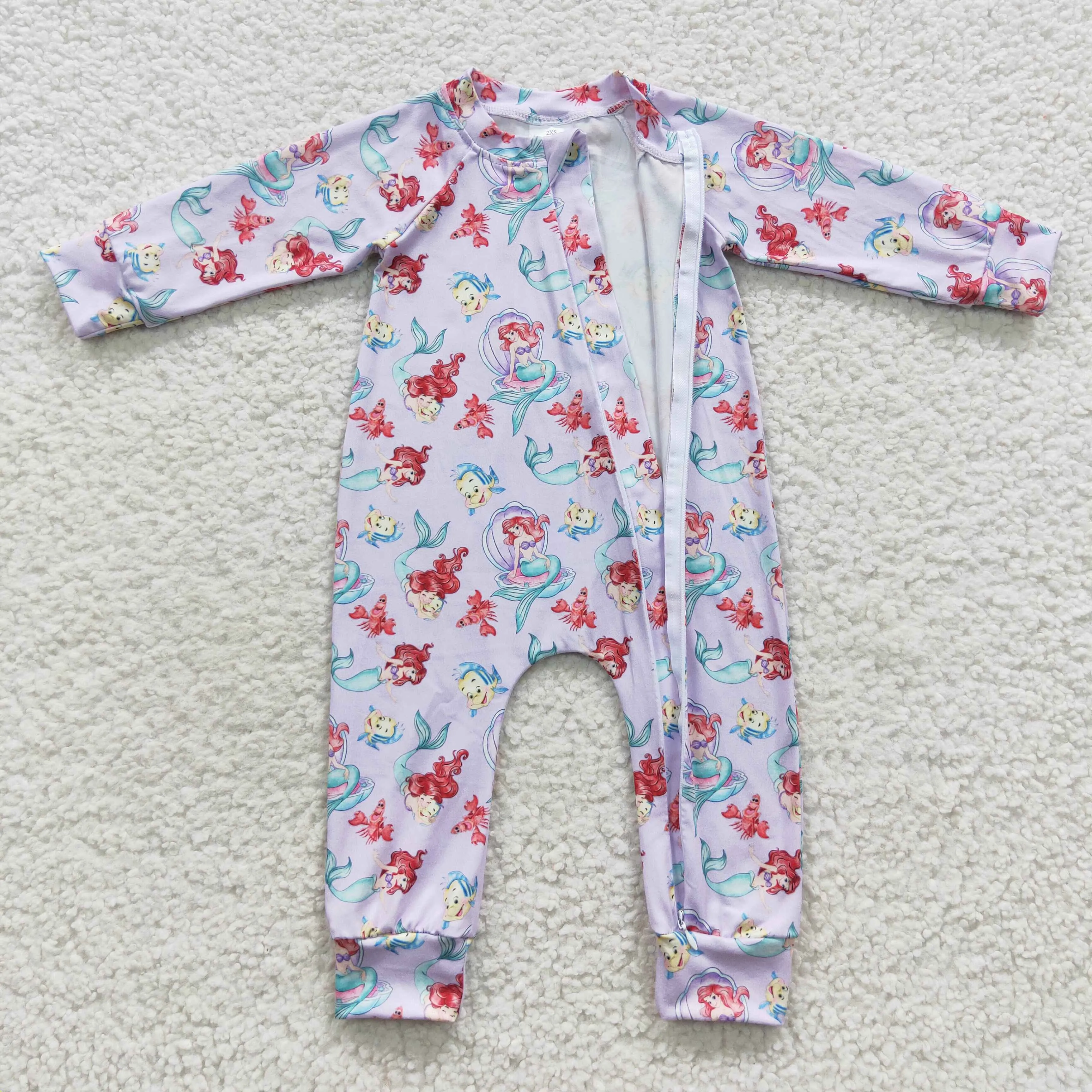 baby purple princess zipper onesie LR0459