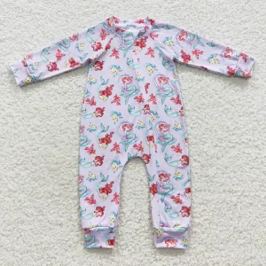 baby purple princess zipper onesie LR0459