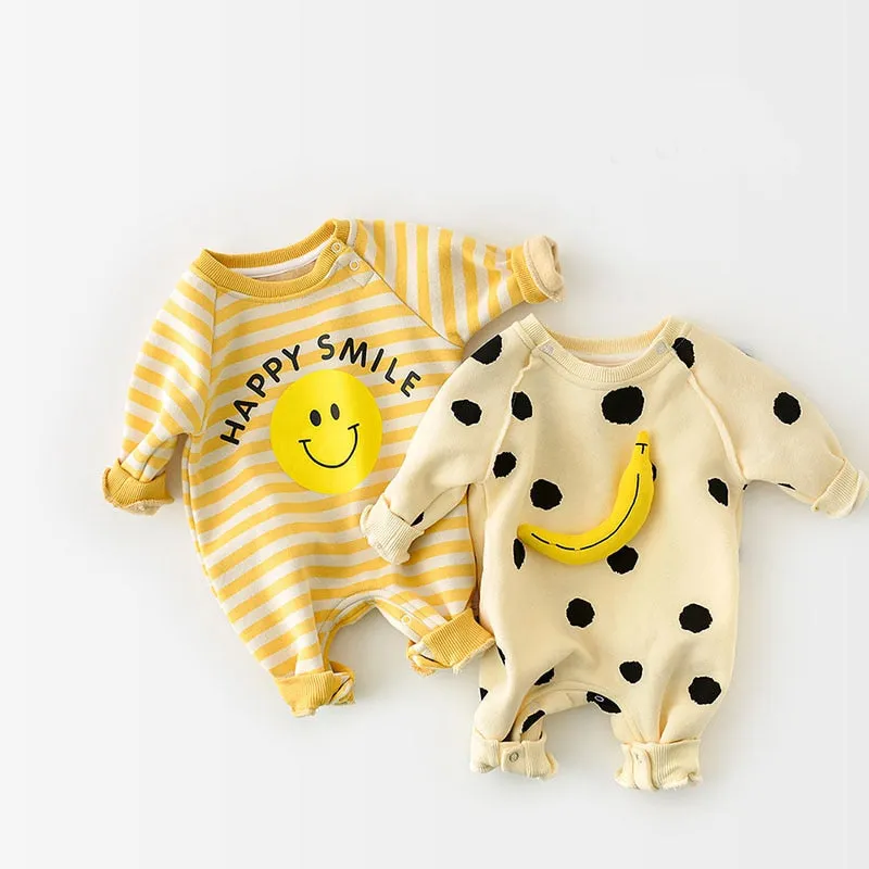 Banana Bonanza Baby Outfit - Jumpsuit with Colorful Fruit Print