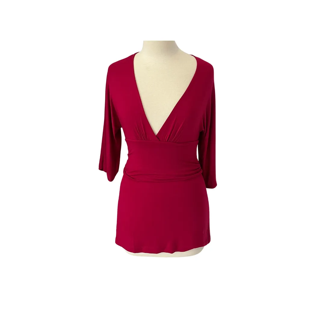 Banana Republic Magenta Stretch V-Neck Tunic | Gently Used |