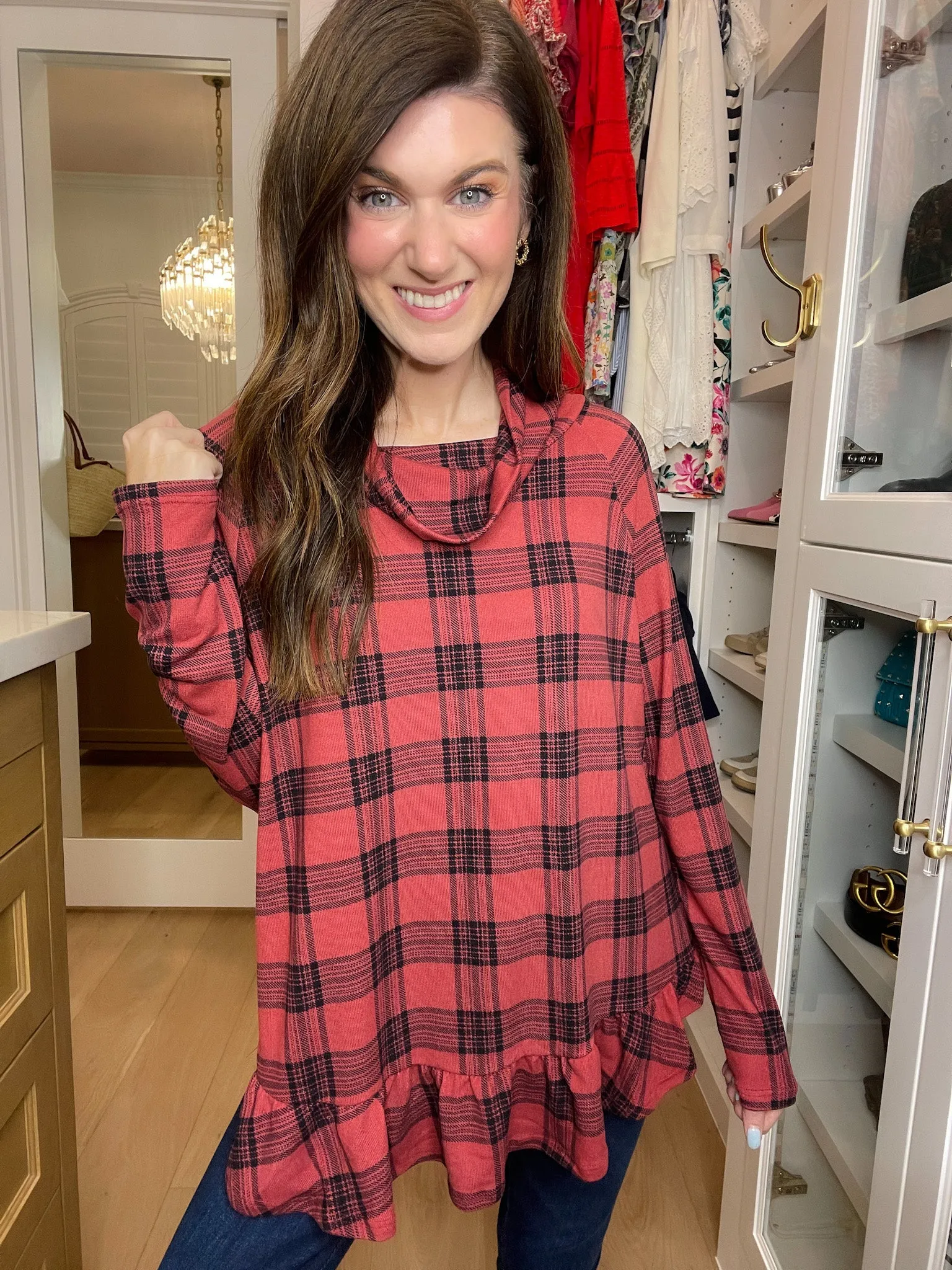 *BELLES & DOORBUSTER* Coffee Date Plaid Tunic