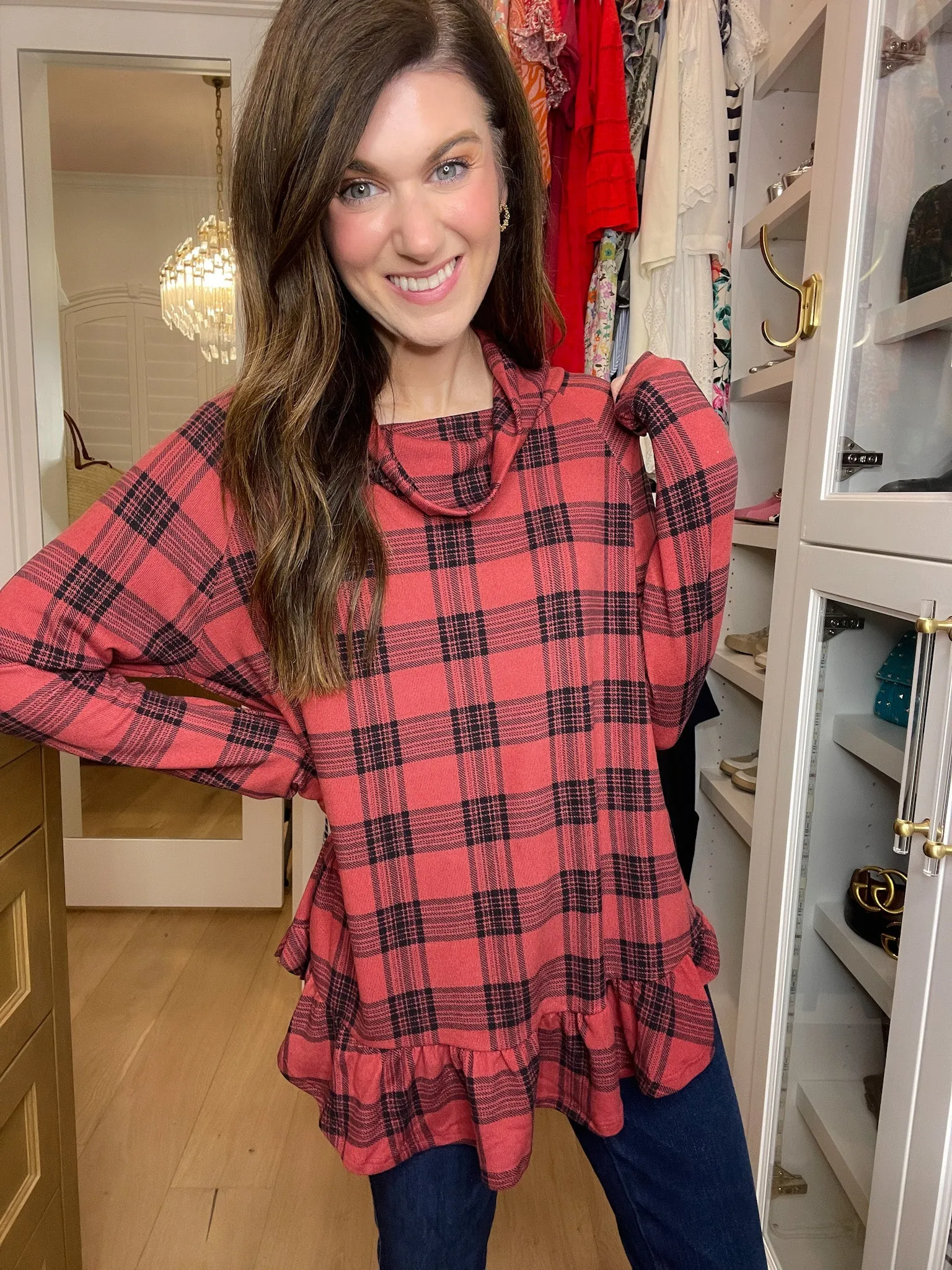 *BELLES & DOORBUSTER* Coffee Date Plaid Tunic