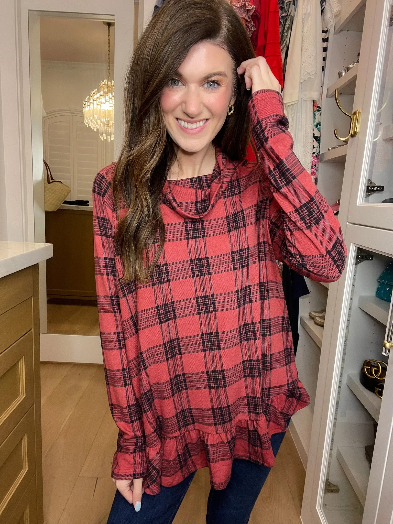 *BELLES & DOORBUSTER* Coffee Date Plaid Tunic