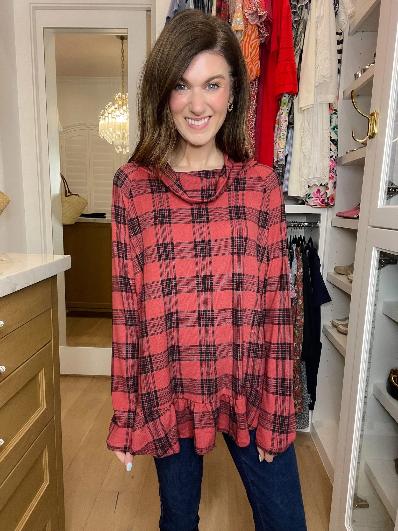 *BELLES & DOORBUSTER* Coffee Date Plaid Tunic