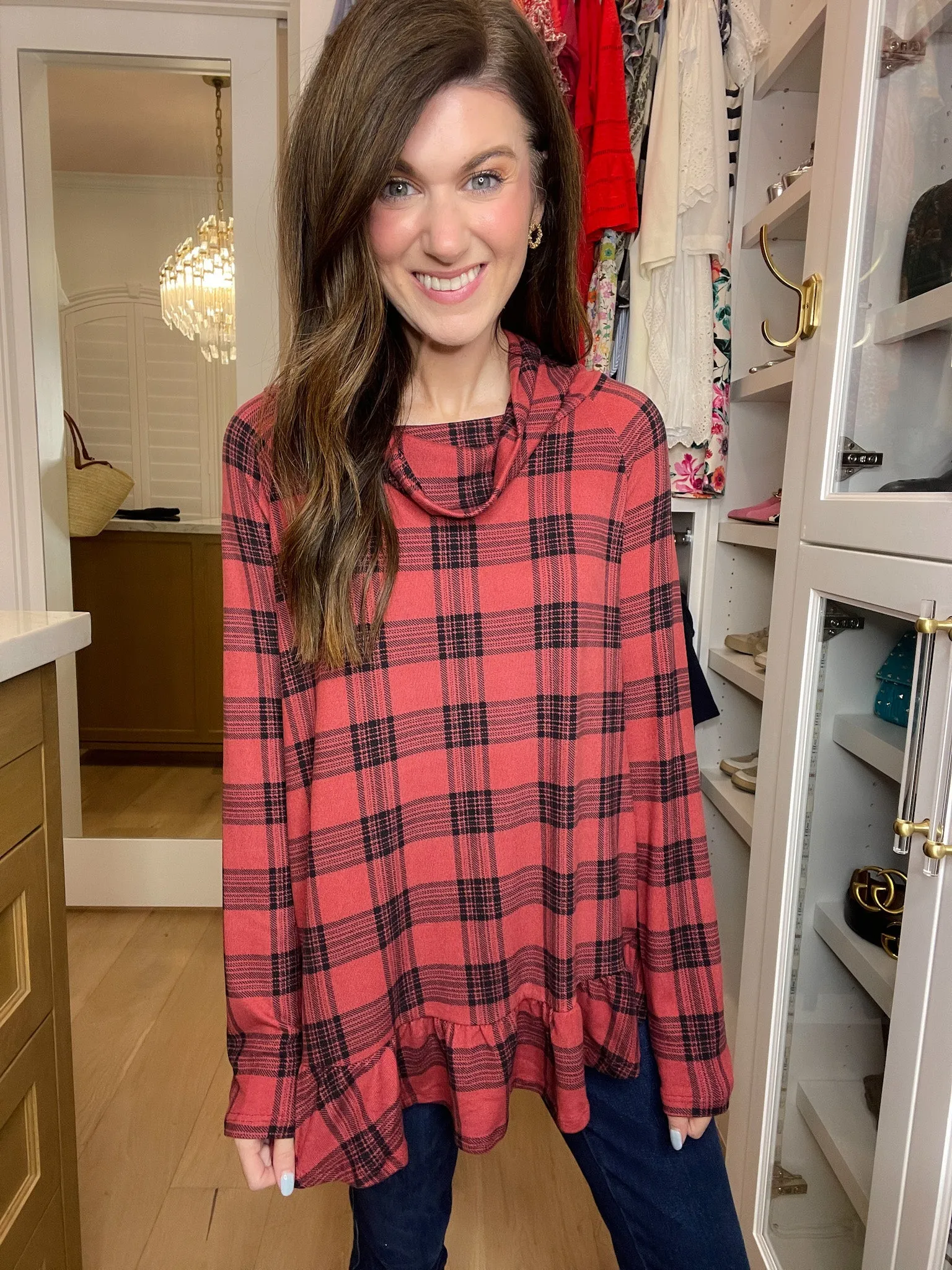 *BELLES & DOORBUSTER* Coffee Date Plaid Tunic