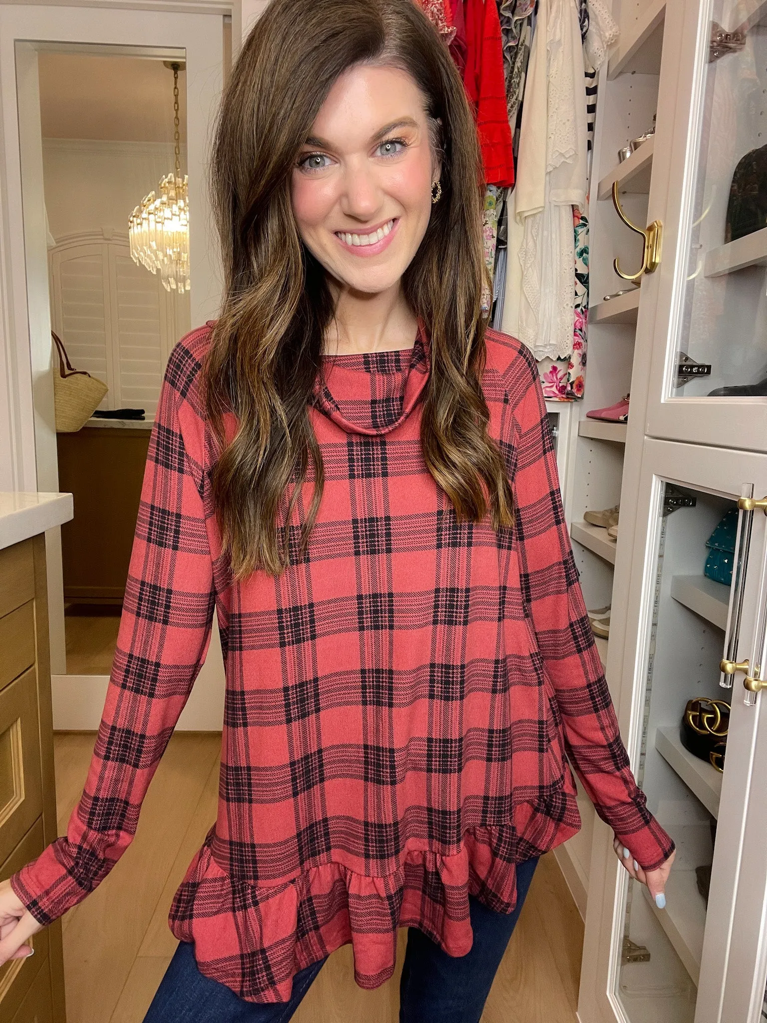 *BELLES & DOORBUSTER* Coffee Date Plaid Tunic