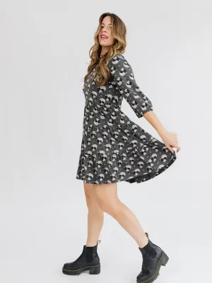 Bellini Long Sleeve Dress - Vase Cluster Graphite