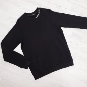 Black Neck Logo Print Jumper.