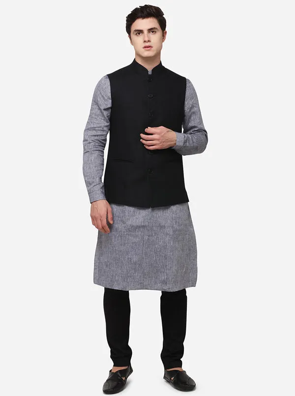 Black Regular Fit Solid Modi Jacket | JadeBlue