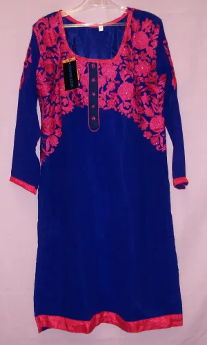 Blouse 4570 Blue Georgette Kurti Tunic Shirt Indian Shieno