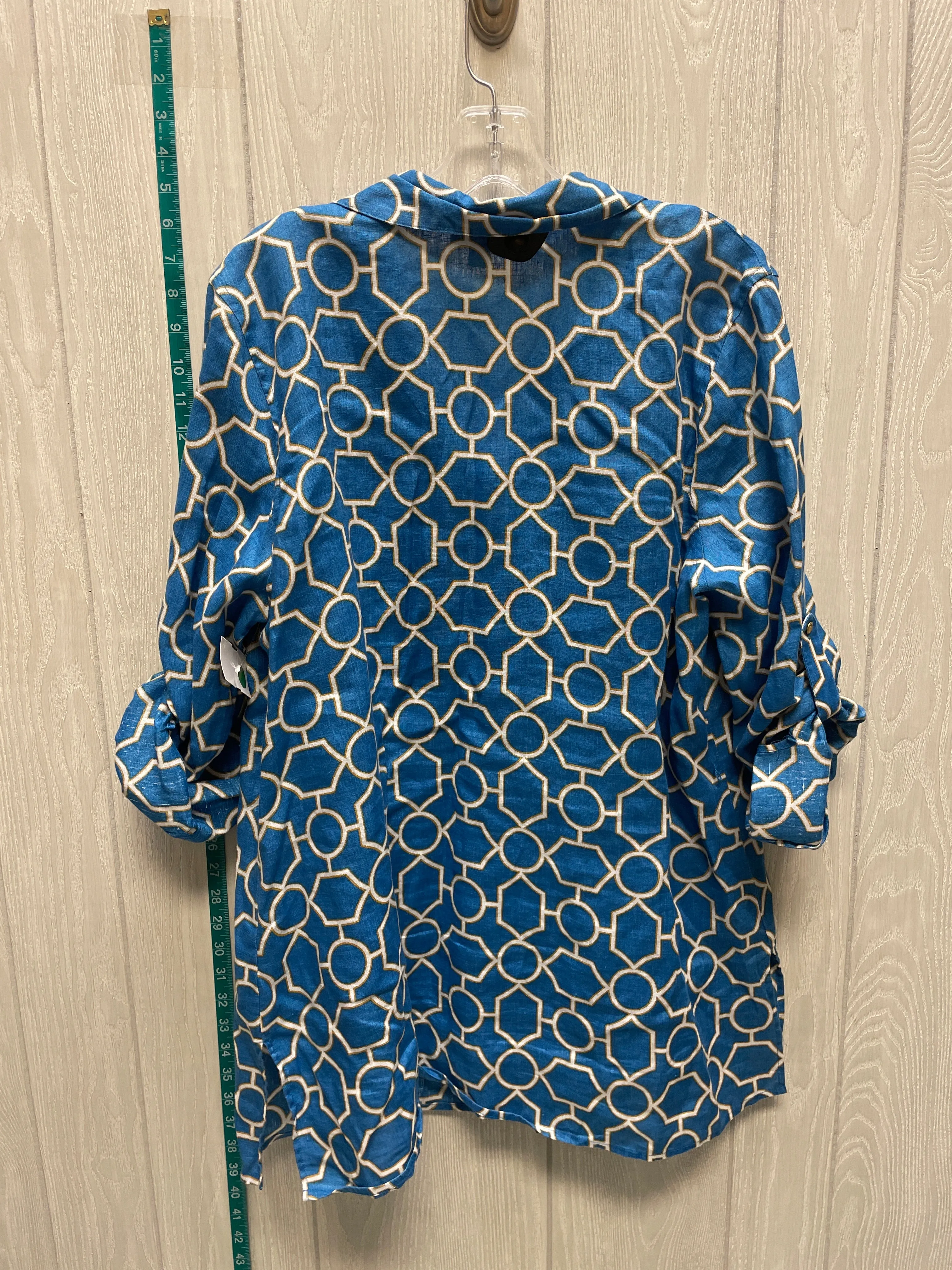 Blue & Gold Dress Casual Midi Charter Club, Size Xl