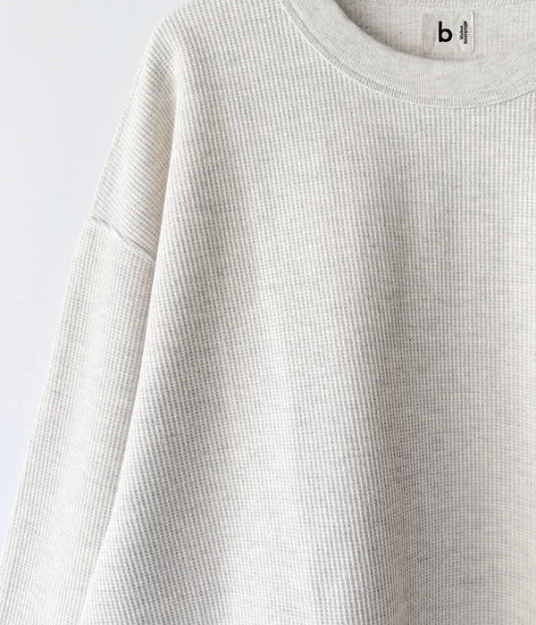 blurhms ROOTSTOCK/ROUGH&SMOOTH THERMAL BASEBALL TEE (HEATHER OATMEAL)