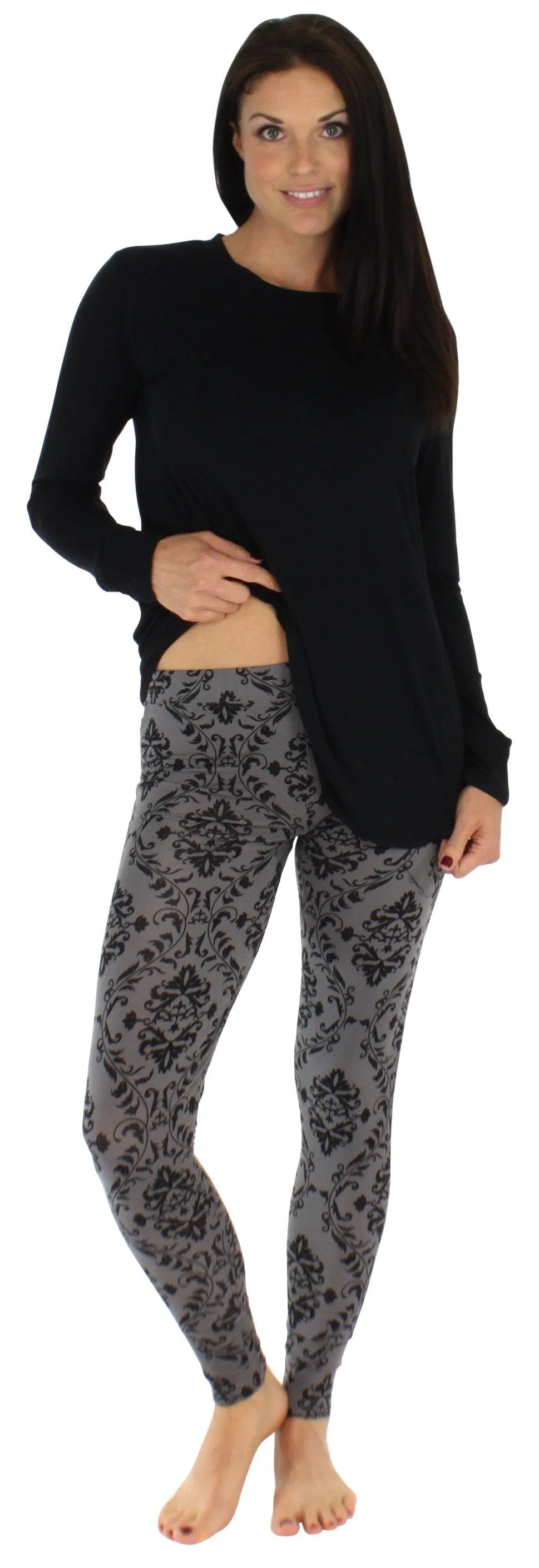 bSoft Women’s Bamboo Jersey Long Sleeve Tunic and Leggings Pajama Set