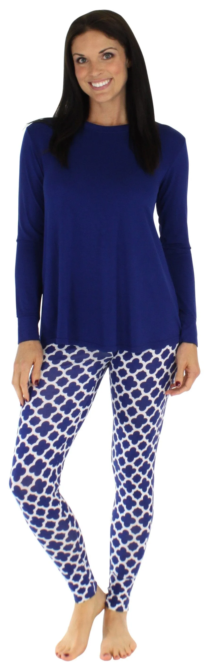 bSoft Women’s Bamboo Jersey Long Sleeve Tunic and Leggings Pajama Set