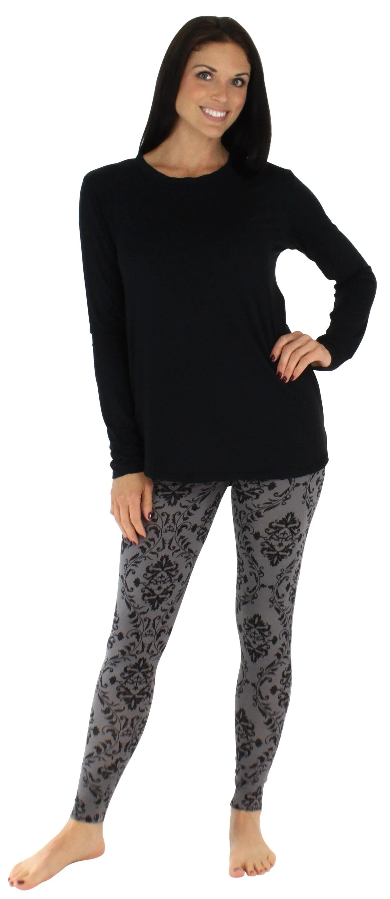 bSoft Women’s Bamboo Jersey Long Sleeve Tunic and Leggings Pajama Set