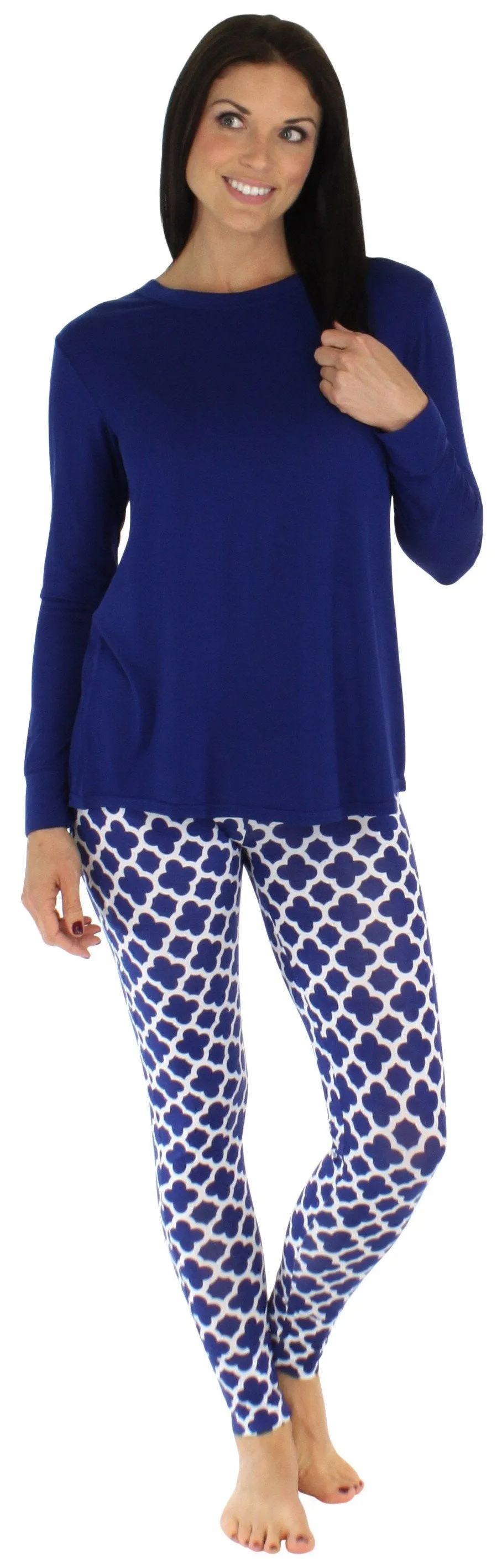 bSoft Women’s Bamboo Jersey Long Sleeve Tunic and Leggings Pajama Set