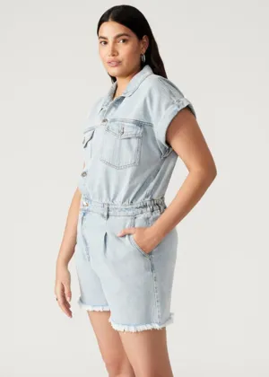 Calliope Romper - Stone Wash Blue