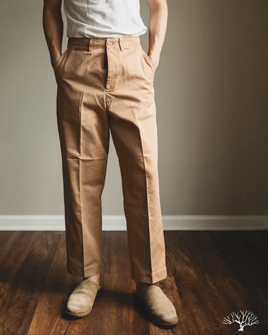 CHINO01 - Wide Cut Chinos - Khaki