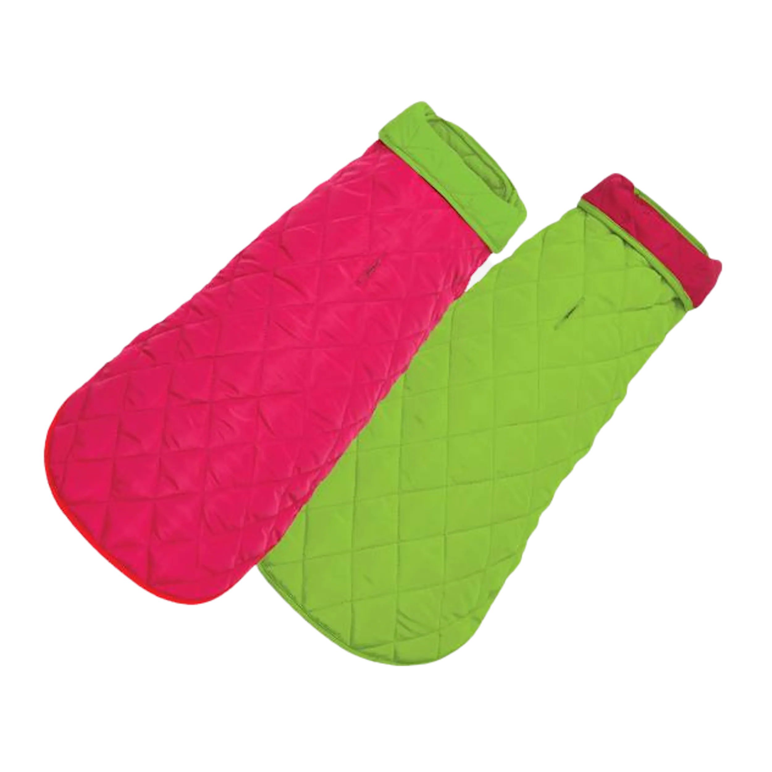 Coat | Diamond Quilted Bright Pink & Lime