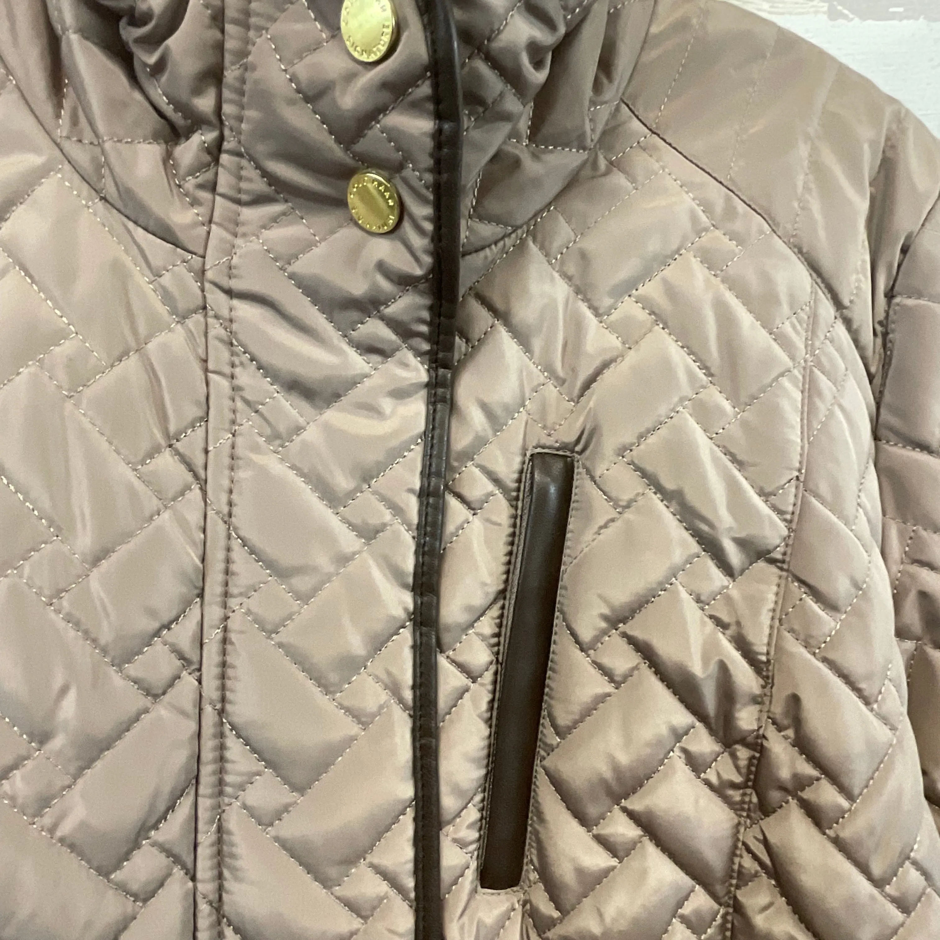 Coat Puffer & Quilted By Cole-haan In Brown, Size: M