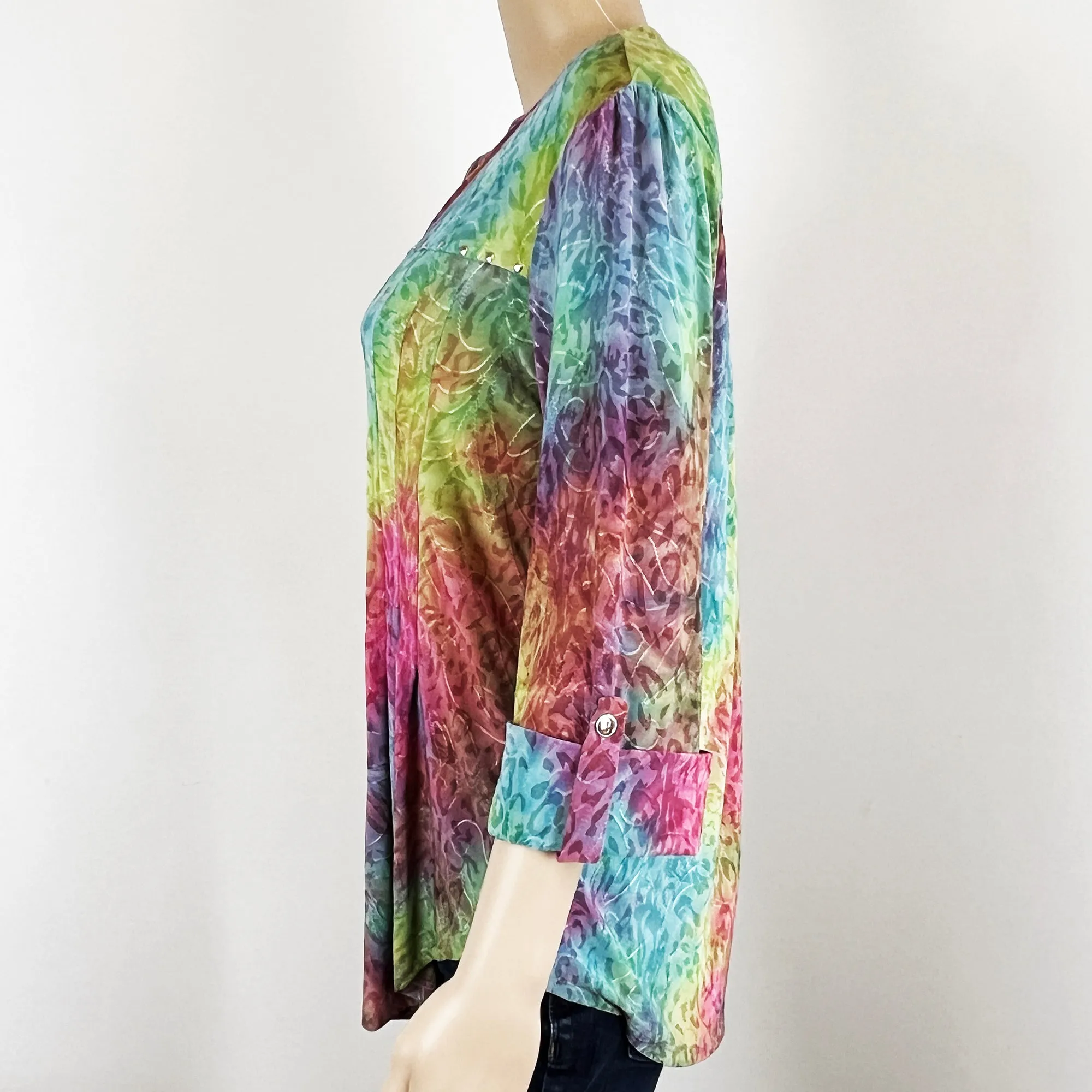 COCOMO Watercolor Abstract Tunic Top - M