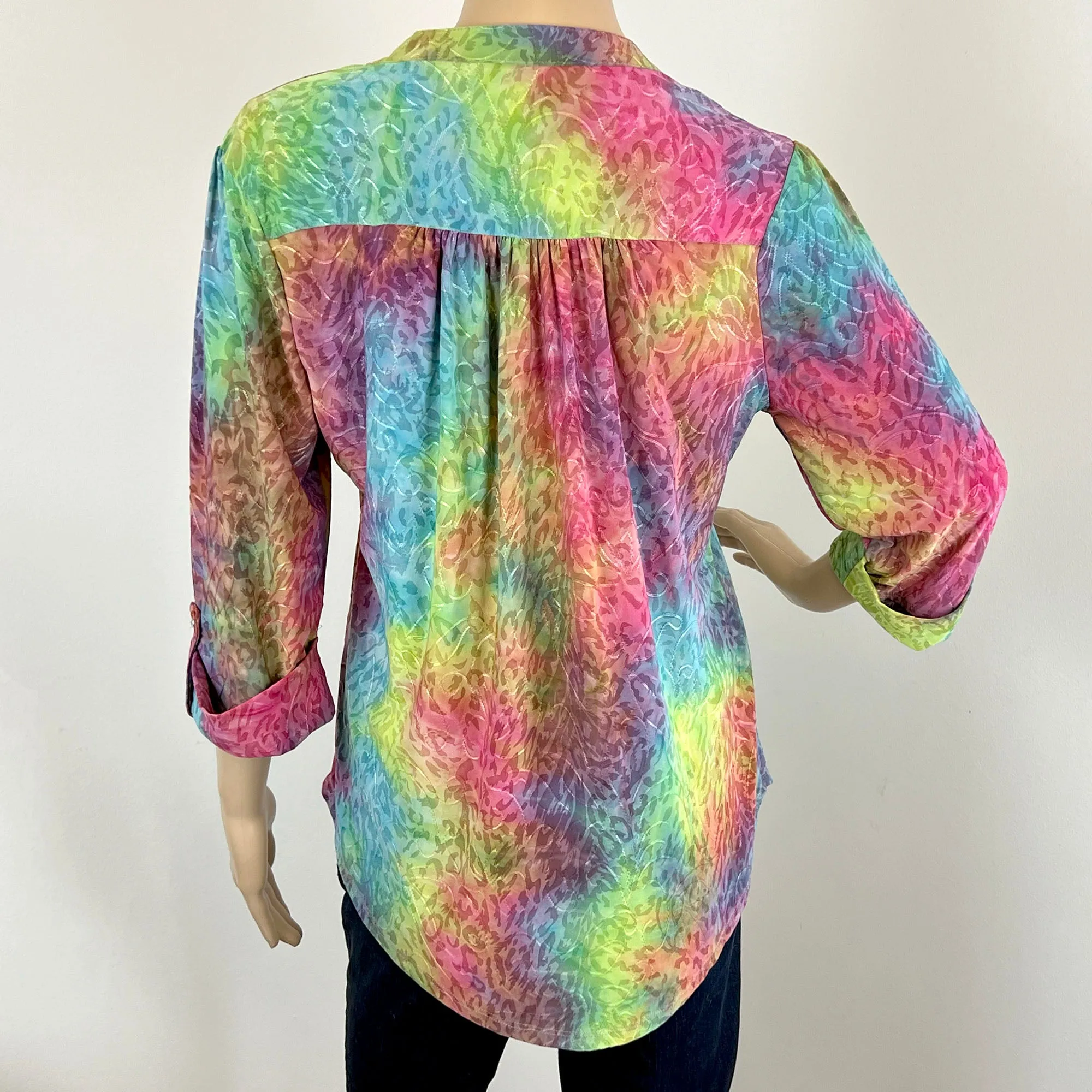 COCOMO Watercolor Abstract Tunic Top - M