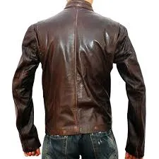 Contraband Mark Wahlberg Distressed Brown/Black Leather Jacket