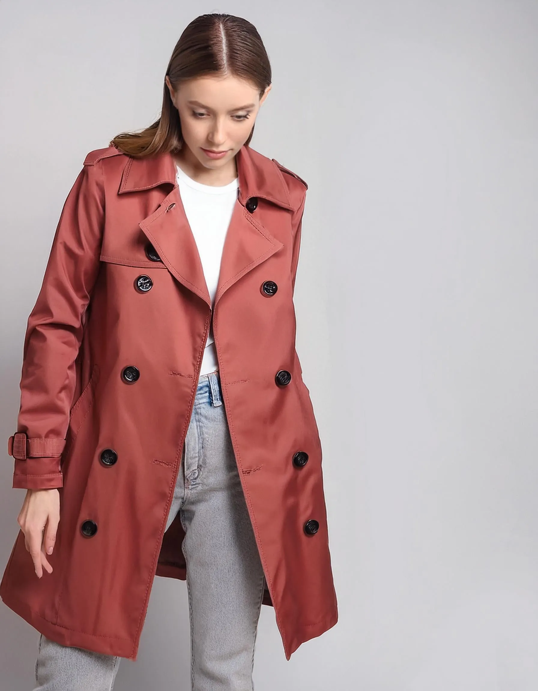 Coral Statement Trench Coats